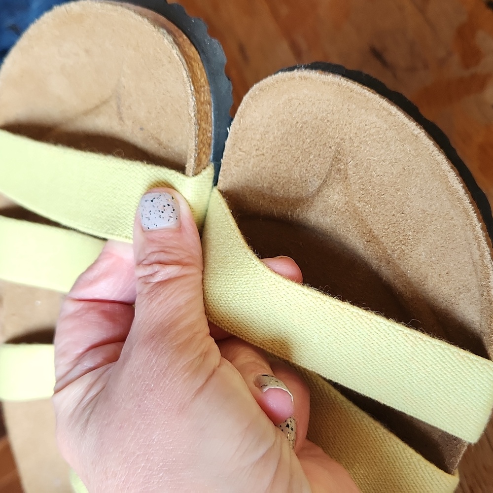 Birkenstock Birki’s Yellow Stretch Strap Sz 9 Sandal - Picture 6 of 13